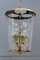 Lámpara de techo italiana Mid-Century de vidrio y latón grabado de Crystal Art, años 50, Imagen 7