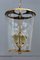 Mid-Century Italian Engraved Glass and Brass Ceiling Lamp from Crystal Art, 1950s 7