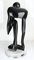 Large Art Deco Black Lacquered Wood, Chrome, and Silvered Pedestal Sculpture by Jean Lippert, 1940s 4