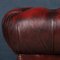 Rotes Vintage Leder Chesterfield Sofa mit geschlossenem Sitz, 1970er 2