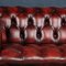 Canapé Chesterfield Vintage Rouge en Cuir avec Siège Boutonné, 1970s 13