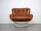 Mid-Century French Leather Swivel Lounge Chair by Michel Cadestin for Airborne International, 1970s 2