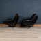 Vintage Italian Black Leather Lounge Chairs, 1970s, Set of 2 25