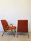 Orangefarbene Mid-Century Armlehnstühle mit Kunststoff Armlehnen von Tatra Nabytok, 1960er, 2er Set 4