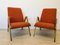 Mid-Century Orange Armchairs with Plastic Armrests from Tatra Nabytok, 1960s, Set of 2, Image 1