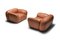 Postmodern Italian Natural Leather Lounge Chairs, 1980s, Set of 2 7