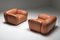 Postmodern Italian Natural Leather Lounge Chairs, 1980s, Set of 2 2
