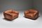 Postmodern Italian Natural Leather Lounge Chairs, 1980s, Set of 2 5