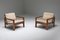 Easy Chairs en Noyer et en Chrome par Rob Parry pour Gelderland, 1970s, Set de 2 1