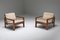 Walnut and Chrome Easy Chairs by Rob Parry for Gelderland, 1970s, Set of 2 1