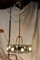 Italienische Deckenlampe aus Messing & Dunkelgrünem Kristallglas von Gino Paroldo, 1950er 2