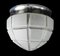 Art Deco Flush Mount Ceiling Light with Large Frosted Glass Globe Shade, 1930s, Image 3