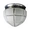 Art Deco Flush Mount Ceiling Light with Large Frosted Glass Globe Shade, 1930s, Image 1