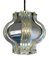 Lampe à Suspension Mid-Century en Chrome et Panneaux en Verre Irisé, 1950s 3