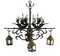 Large Wrought Iron Marine Galleon Dolphin Chandelier Attributed to Poillerat, 1930s, Image 10