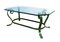 French Hollywood Regency Verdigris Iron and Glass Coffee Table, 1950s 2