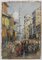 Street Scene Watercolor by FYS, 1894 1