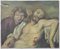 Peinture à l'Huile Realiste Mid-Century de Jesus and Mary Magdalene, 1950s 1