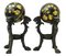 Antique Tripod Bronze Stands with Chimera and Marble Balls with Painted Ivy, Set of 2, Image 4