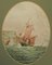 Watercolor of Sailing Ship at Sea English Marine, 1900s 1