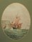 Aquarell von Segelschiff auf See English Marine, 1900er 12