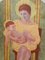 Mother and Child Oil on Board by Perez Petriarte, 1980s 2