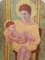 Olio su tavola raffigurante una madre e un bambino di Perez Petriarte, anni '80, Immagine 2