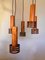 Vintage Wood and Metal Cascade Ceiling Lamp, 1970s, Image 2