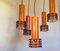 Vintage Wood and Metal Cascade Ceiling Lamp, 1970s 3