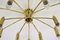 Golden 12-Arm Sputnik Ceiling Lamp, 1970s 9