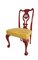 Chaises Style Chippendale en Palissandre Laqué Rouge, 1880s, Set de 2 1