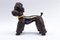 Iridescent Brown Earthenware Poodle Sculpture, 1940s, Image 2