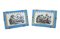 Assiettes Rectangulaires Céleste Bleues du 19ème Siècle en Porcelaine avec Scènes Antiques, Set de 2 1
