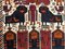 Tappeto vintage in lana nera, rossa e color crema, Medio Oriente, anni '20, Immagine 5