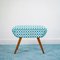 Vintage Polka Dot Fabric Footstool, 1950s 3