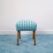 Vintage Polka Dot Fabric Footstool, 1950s, Image 2