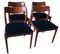Solid Rosewood and Blue Velvet Dining Chairs by Johannes Andersen for Uldum Møbelfabrik, 1960s, Set of 4 1
