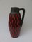Keramik Fat Lava Vase in Schwarz und Rot von Scheurich, 1960er 1