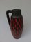 Jarrón Fat Lava de cerámica negra y roja de Scheurich, años 60, Imagen 3