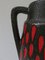 Keramik Fat Lava Vase in Schwarz und Rot von Scheurich, 1960er 5