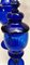 Murano Bottle Jars with Lids in Blown Blue Glass,  Set of 2 6
