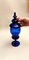 Murano Bottle Jars with Lids in Blown Blue Glass,  Set of 2 17