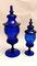 Murano Bottle Jars with Lids in Blown Blue Glass,  Set of 2 2
