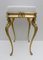 Tabouret Mid-Century en Laiton et Verre Acrylique, 1950s 3