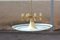 Italian Brass and Frosted Glass Round Chandelier, 1950s, Image 7