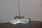 Lámpara de araña italiana redonda de latón y vidrio esmerilado, años 50, Imagen 4