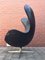 Egg chair in pelle nera di Arne Jacobsen per Fritz Hansen, anni '60, Immagine 4