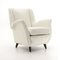 Italian White Velvet Armchair, 1950s, Image 1