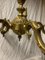 Lámpara de araña de bronce con seis brazos, años 20, Imagen 6