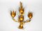Große Vergoldete Vintage Florentinische Wandlampe, 1970er 1